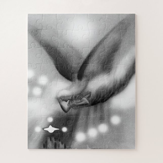 Angel at night art jigsaw puzzle (Vertical)