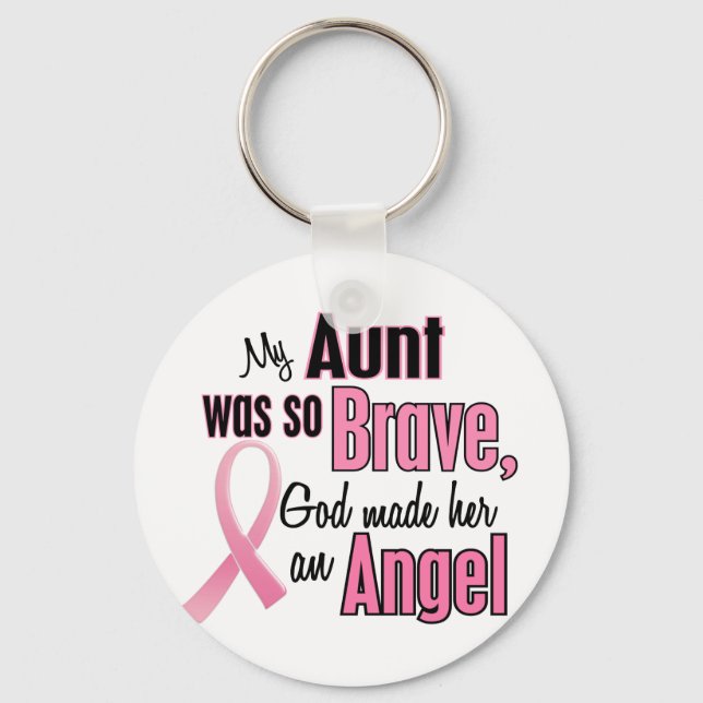 Angel AUNT Breast Cancer T-Shirts & Apparel Keychain (Front)
