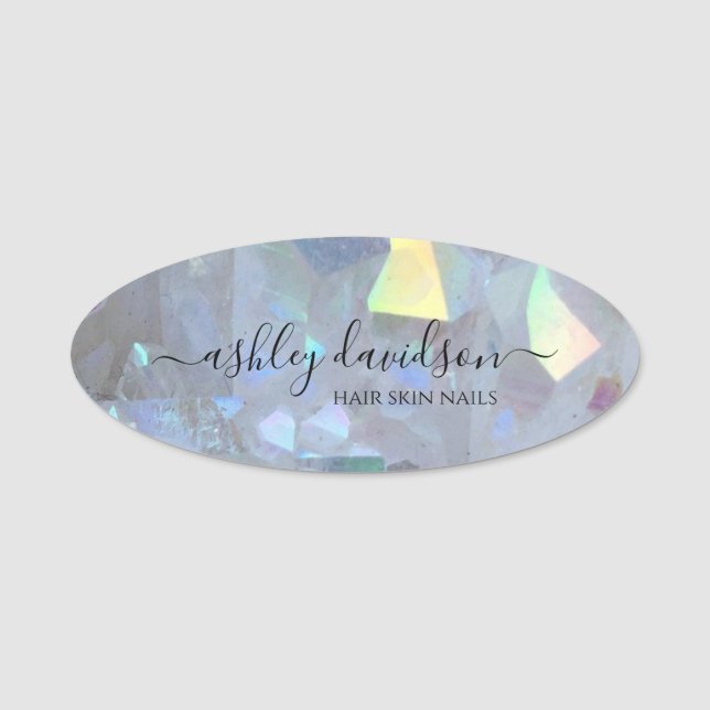 Angel Aura Quartz Business Professional Name Tag (Front)