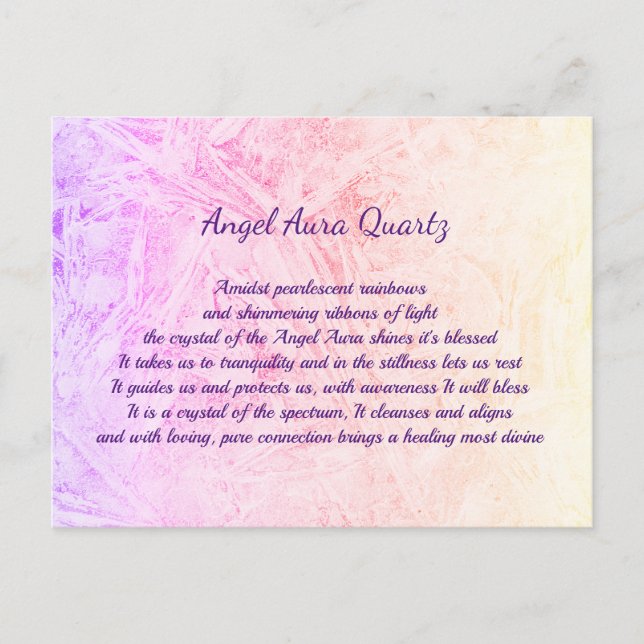 Angel Aura Quartz crystal design Postcard (Front)