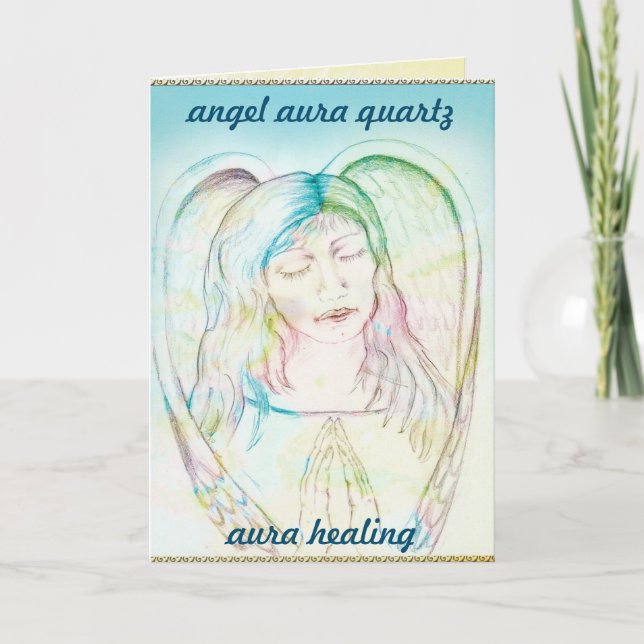 Angel aura quartz greetings card (Front)