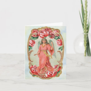 Angel Avec Carte Rose Anniversaire