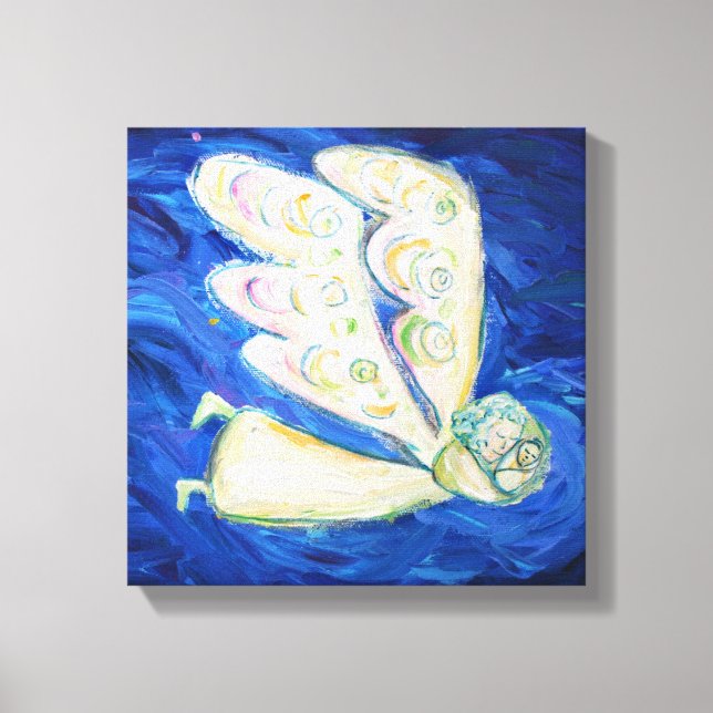 Angel & Baby Art (12" x 12" Square - Edge Wrap) Canvas Print (Front)