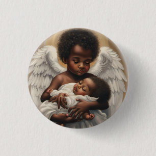 Angel babys 1 inch round button