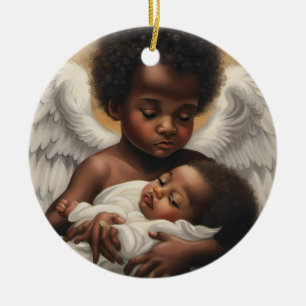Angel babys ceramic ornament