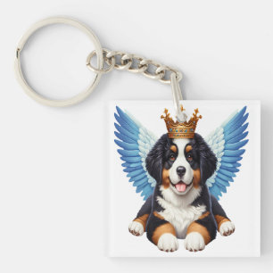 Angel Bernese Mountain Dog Lovers Berner Puppy Keychain