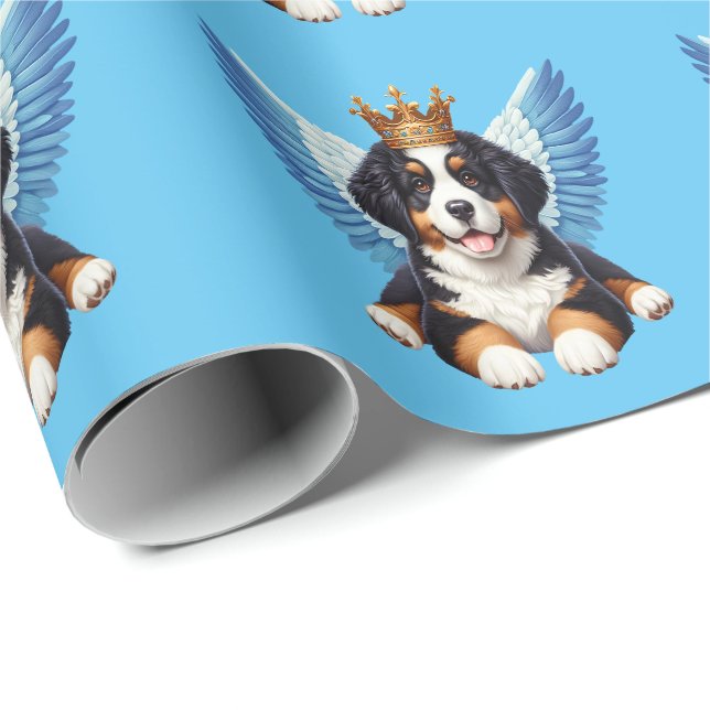 Angel Bernese Mountain Dog Lovers Berner Puppy Wrapping Paper (Roll Corner)