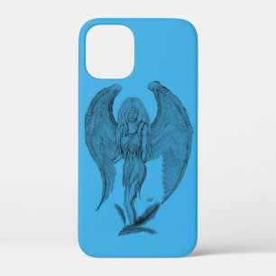 Angel black and blue design iPhone 12 mini case