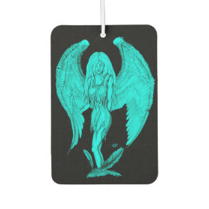 Angel , Black and Green design Car Air Freshener