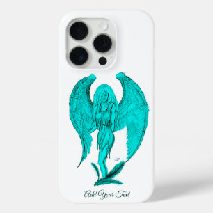 Angel , Black and Green design iPhone 15 Pro Case