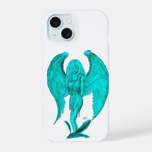 Angel , Black and Green design iPhone 15 Case
