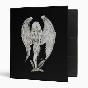 Angel black and white design binder