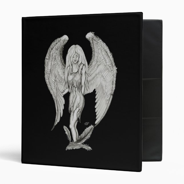 Angel black and white design binder (Front/Inside)