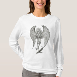 Angel , Black and White Design T-Shirt