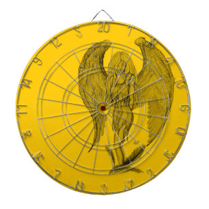 Angel - black and yellow design dartboard
