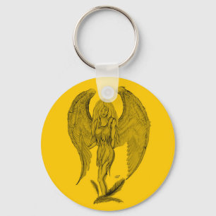 Angel Black and yellow Design Keychain