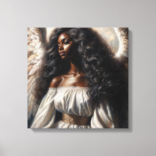 Angel Black Woman Canvas Print