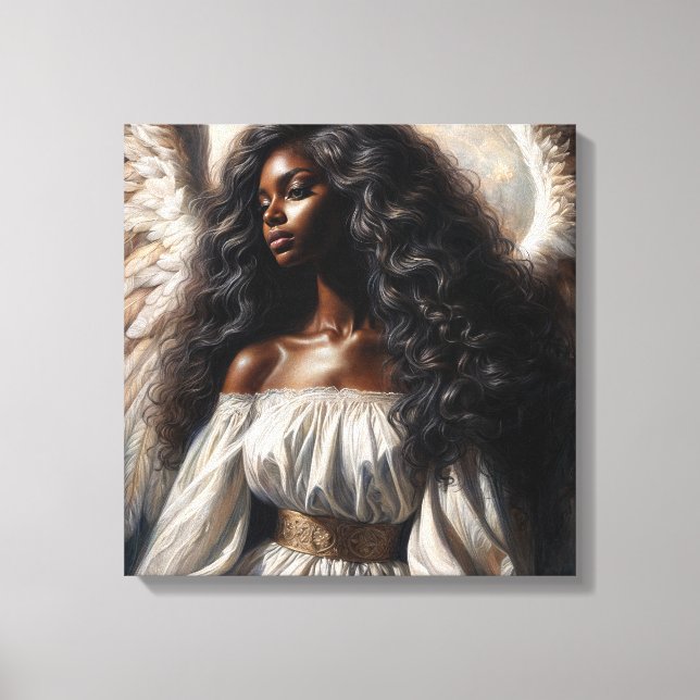 Angel Black Woman Canvas Print (Front)