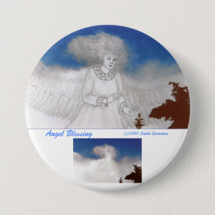 Angel Blessing Round Button Pin