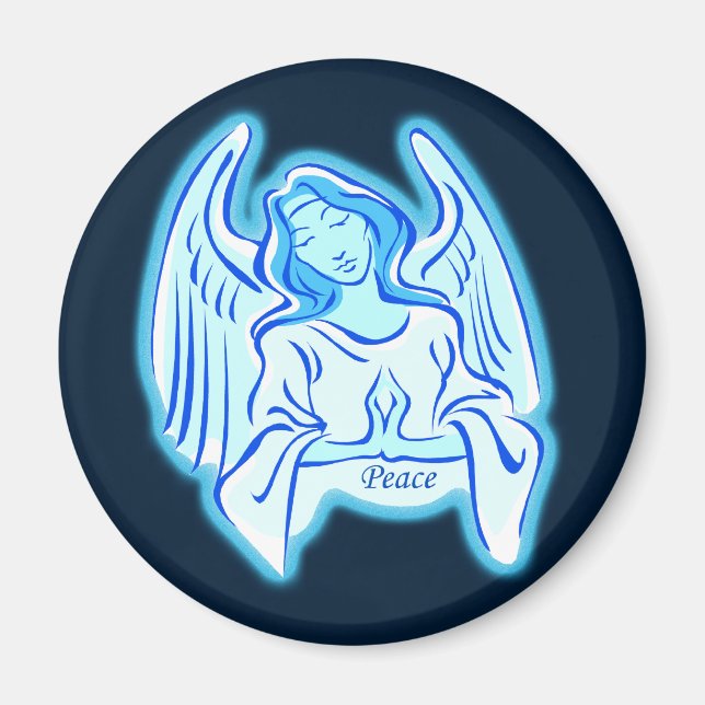 Angel Bleu de la paix aimant (Devant)