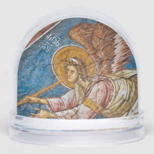 Angel Blowing a Trumpet Orthodox Christian Icon    Snowglobe