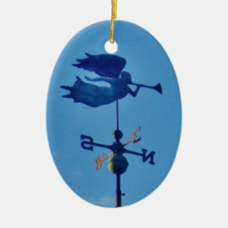 Angel BLOWING HORN WEATHER VANE Ceramic Ornament