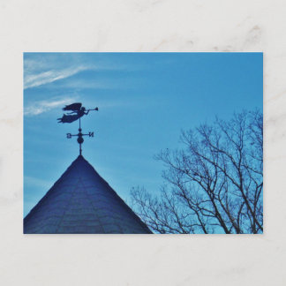 Angel BLOWING HORN WEATHER VANE Postcard