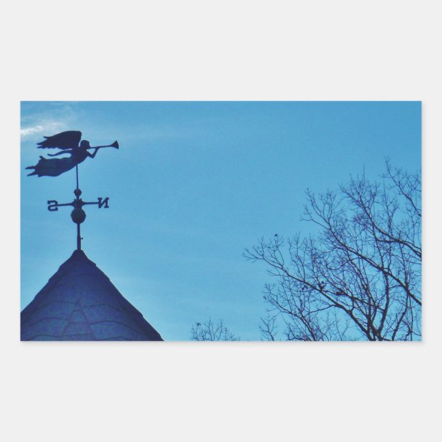 Angel BLOWING HORN WEATHER VANE Sticker (Front)
