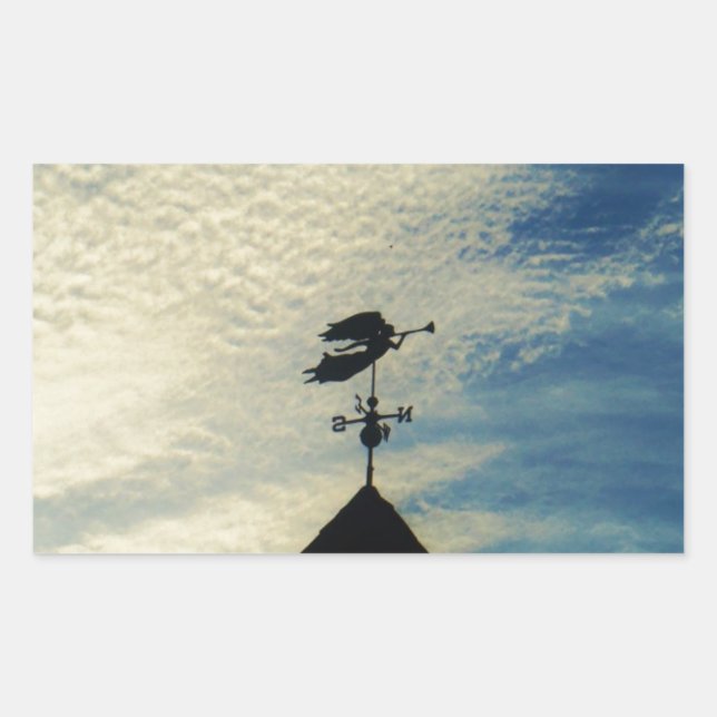 Angel BLOWING HORN WEATHER VANE Sticker (Front)