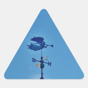 Angel BLOWING HORN WEATHER VANE Triangle Sticker
