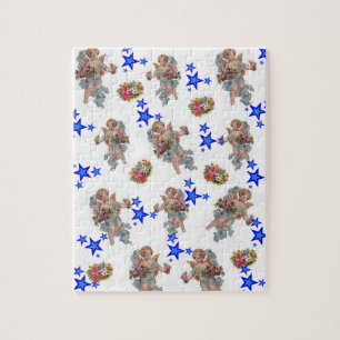 Angel Blue Stars Jigsaw Puzzle