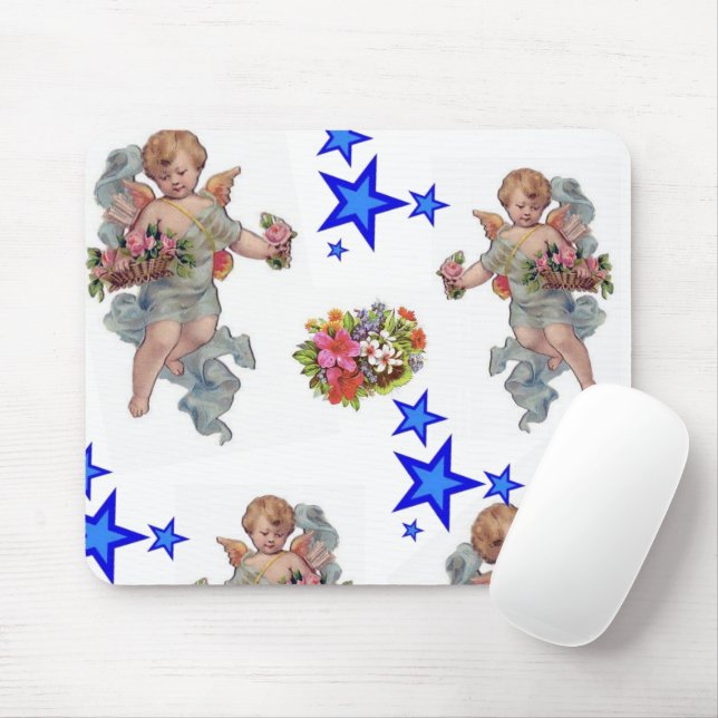 Angel Blue Stars Mouse Pad! Pad (With Mouse)