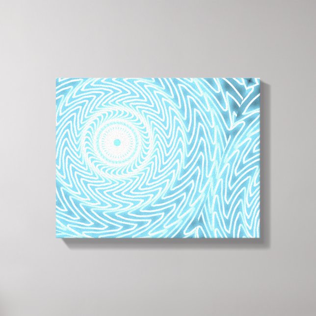 Angel blue teal swirl pattern canvas print (Front)