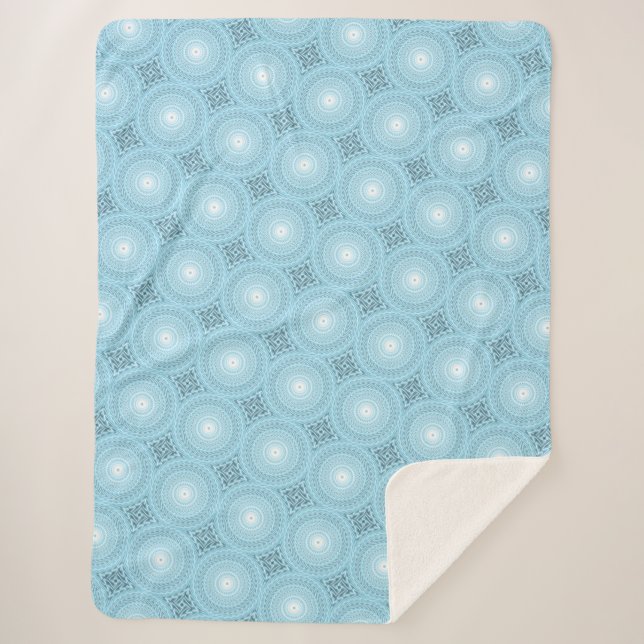 Angel blue teal swirl pattern sherpa blanket (Front)