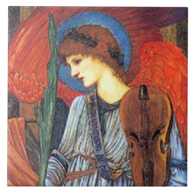 Angel Burne-Jones Christmas Art Tile or Trivet (Front)