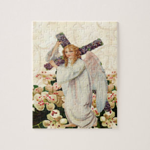 Angel Carrying A Cross Jigsaw Puzzle