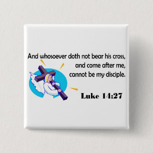 Angel carrying cross Christian design 2 Inch Square Button