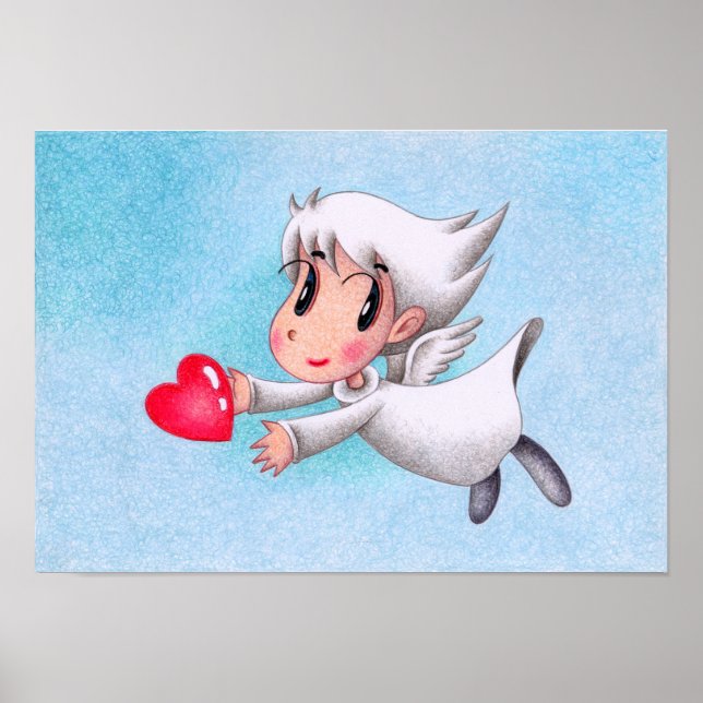 Angel carrying hearts. poster (Front)