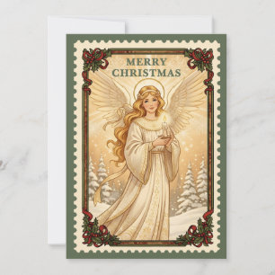 Angel   Carte de Noël Retro Postage