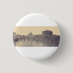Angel castle and Vatican dome 1 Inch Round Button