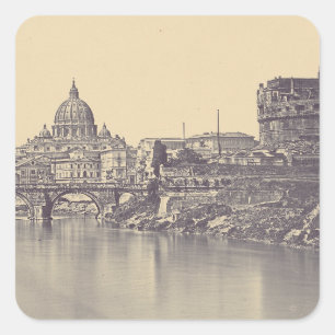 Angel castle and Vatican dome Square Sticker