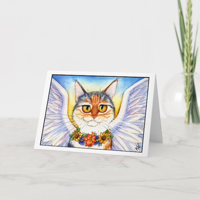 Angel Cat condolence card (Front)