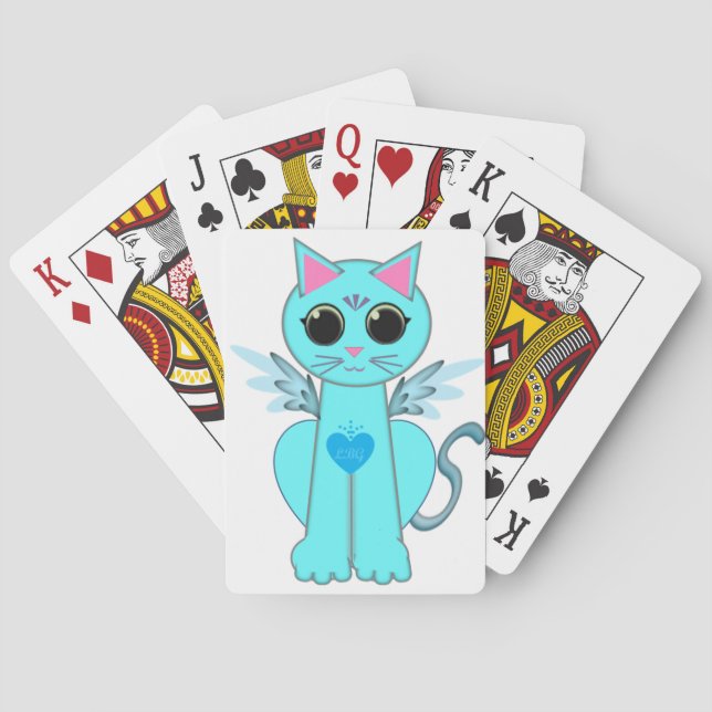 Angel cat playing cards (Back)