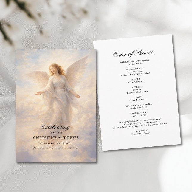 Angel Celebration of Life Funeral Program (Angel Celebration of Life Funeral Program)
