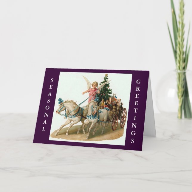 ANGEL CHARIOT RIDE CHRISTMAS CARD (Front)