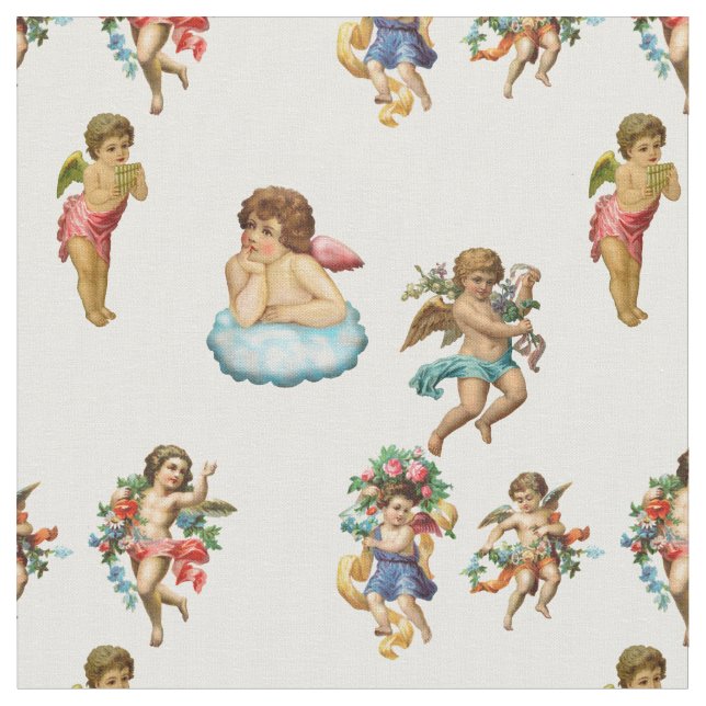 angel cherub antique fabric (Close Up)