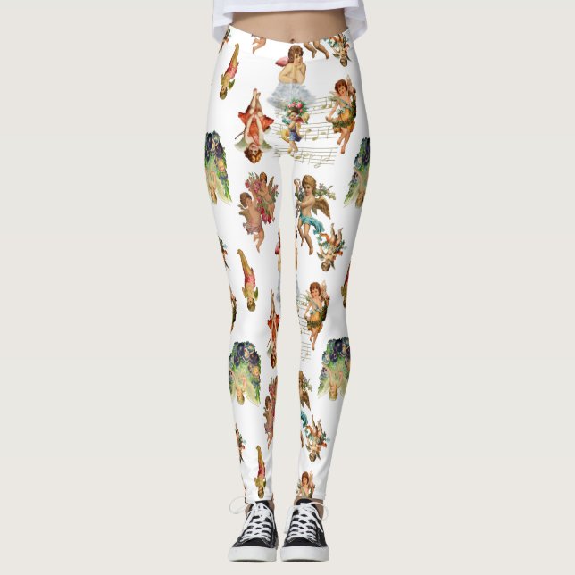angel cherub antique heavenly victorian leggings (Front)