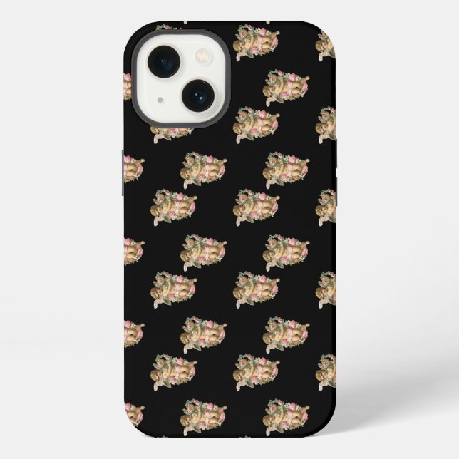 angel cherub black iPhone case (Back)