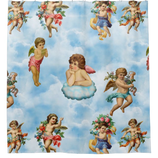 angel cherub clouds antique (Front)