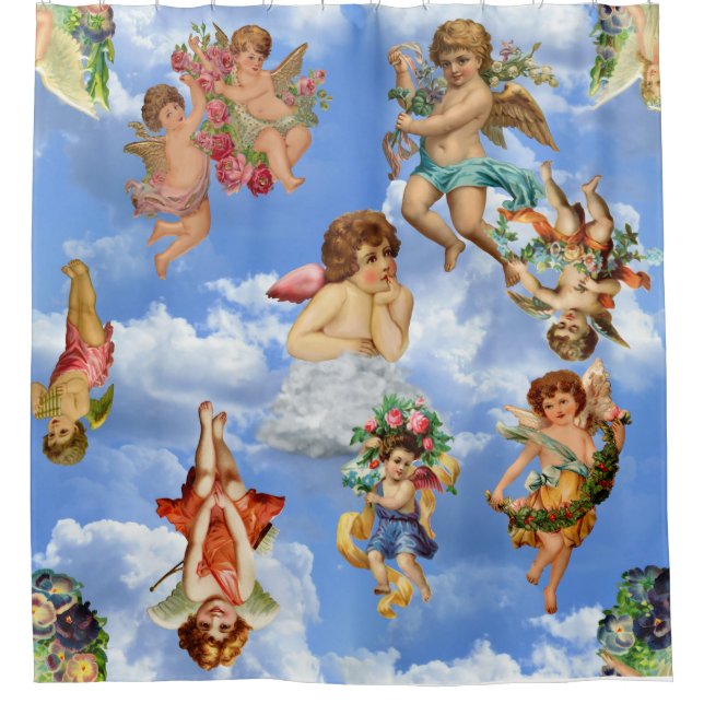 angel cherub clouds antique heavenly victorian (Front)
